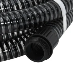 Tuin & Gazon*vidaXL Zuigslang met messing koppelingen 1,1'' 3 m PVC Zwart