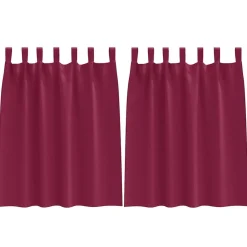 Woon- & Tuinaccessoires*vidaXL Zwart-out Gordijnen met Ringen 2 pcs 140 x 140 cm Wijnrood