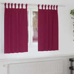 Woon- & Tuinaccessoires*vidaXL Zwart-out Gordijnen met Ringen 2 pcs 140 x 140 cm Wijnrood