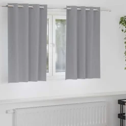 Woon- & Tuinaccessoires*vidaXL Zwart-out Gordijnen met Ringen 2 pcs 140 x 140 cm Lichtgrijs