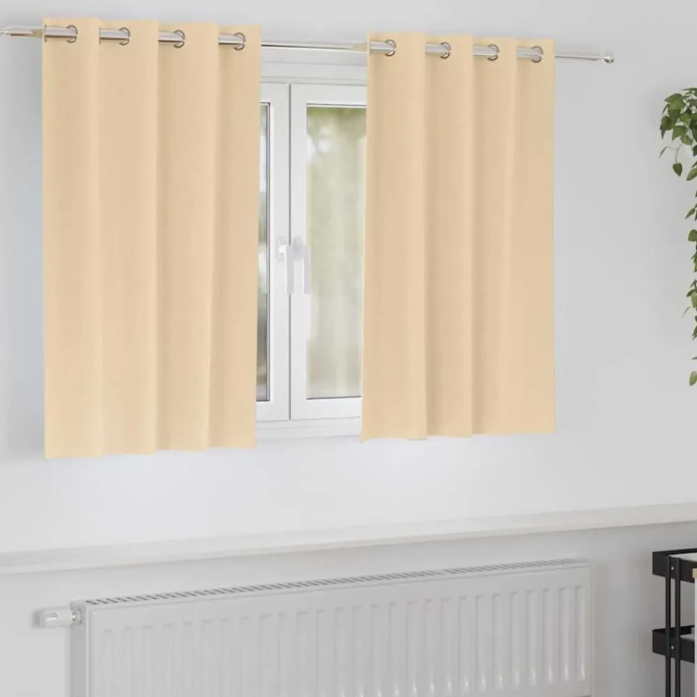 Woon- & Tuinaccessoires*vidaXL Zwart-out Gordijnen met Ringen 2 pcs Crème 140 x 140 cm Crème