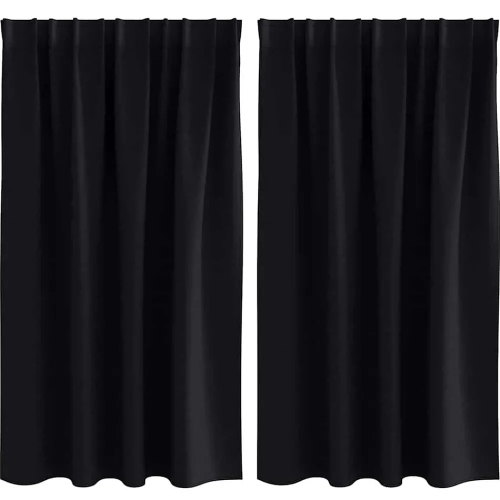 Woon- & Tuinaccessoires*vidaXL -out Gordijnen met Ringen 2 pcs 140 x 140 cm Zwart