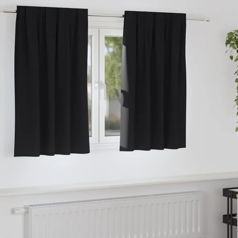 Woon- & Tuinaccessoires*vidaXL -out Gordijnen met Ringen 2 pcs 140 x 140 cm Zwart