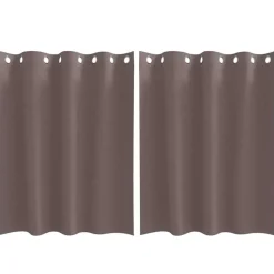 Woon- & Tuinaccessoires*vidaXL Zwart-out Gordijnen met Ringen 2 pcs 140 x 140 cm Donkerbruin