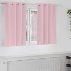 Woon- & Tuinaccessoires*vidaXL Zwart-out Gordijnen met Ringen 2 pcs 140 x 140 cm Babyroze
