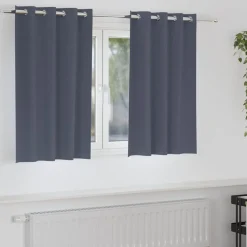 Woon- & Tuinaccessoires*vidaXL Zwart-out Gordijnen met Ringen 2 pcs 140 x 140 cm Antraciet