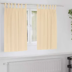 Zwart-out Gordijnen met Ringen 2 pcs Crème 140 x 140 cm>vidaXL Clearance