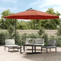 Tuin & Gazon*vidaXL Zweefparasol met aluminium paal 350 cm kleurig Terracotta