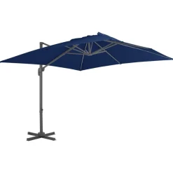 Tuin & Gazon*vidaXL Zweefparasol met aluminium paal 3x3 m azuurblauw
