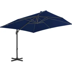 Tuin & Gazon*vidaXL Zweefparasol met aluminium paal 3x3 m azuurblauw