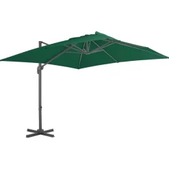 Tuin & Gazon*vidaXL Zweefparasol met aluminium paal 300x300 cm Groen