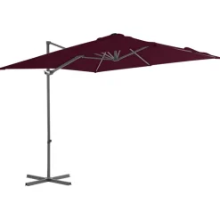 Tuin & Gazon*vidaXL Zweefparasol met stalen paal 250x250 cm bordeaux Rood