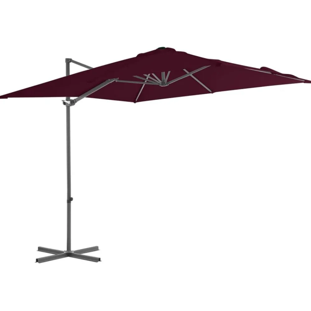 Tuin & Gazon*vidaXL Zweefparasol met stalen paal 250x250 cm bordeaux Rood