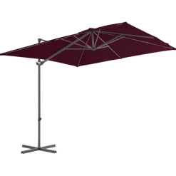Tuin & Gazon*vidaXL Zweefparasol met stalen paal 250x250 cm bordeaux Rood