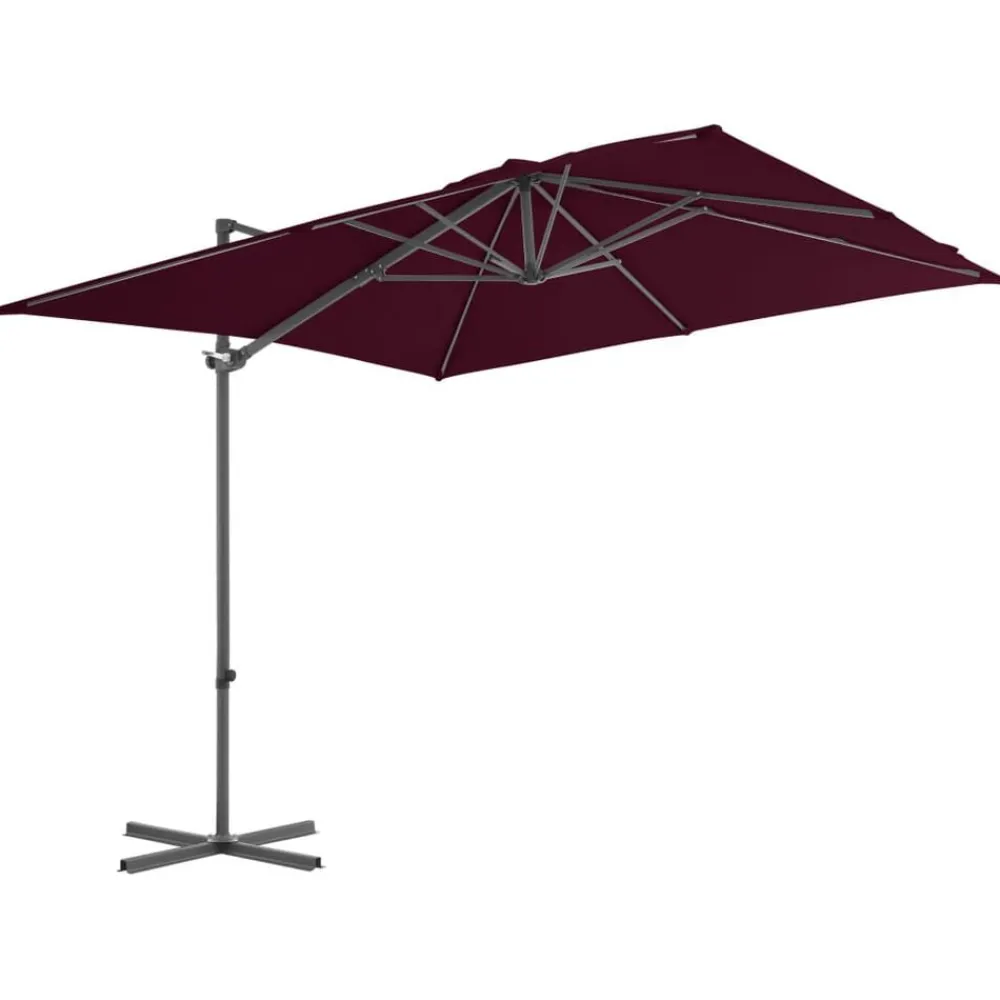 Tuin & Gazon*vidaXL Zweefparasol met stalen paal 250x250 cm bordeaux Rood