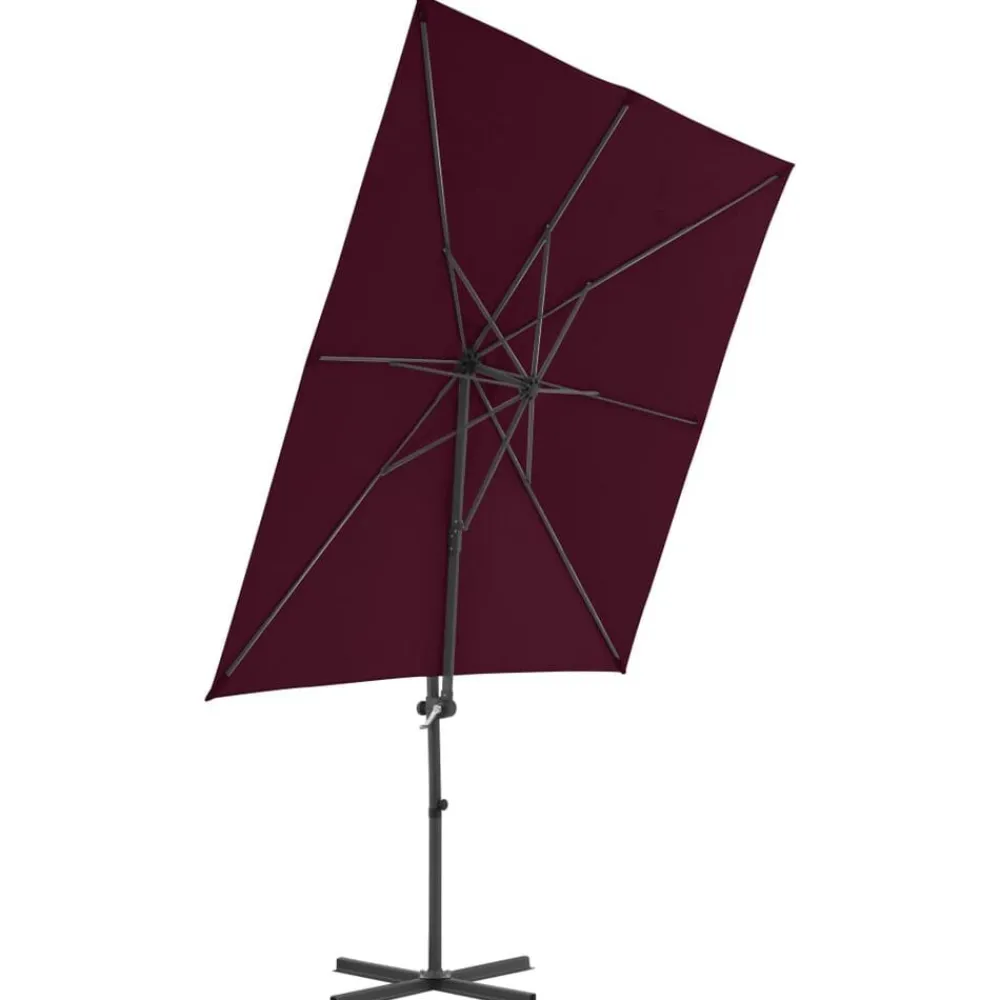 Tuin & Gazon*vidaXL Zweefparasol met stalen paal 250x250 cm bordeaux Rood