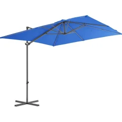 Tuin & Gazon*vidaXL Zweefparasol met stalen paal 250x250 cm azuur Blauw