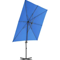 Tuin & Gazon*vidaXL Zweefparasol met stalen paal 250x250 cm azuur Blauw