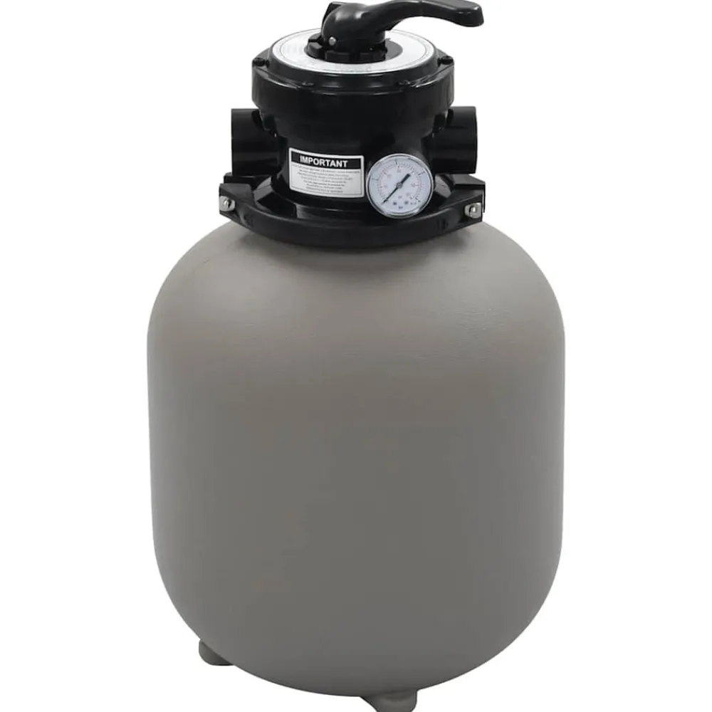 Zwembadzandfilter met 4-positie ventiel 350 mm grijs>vidaXL Sale