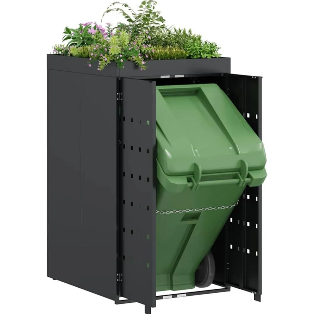 Zwenkwagen Opslag met Plantenbakdak voor Enkel 240L Bak>vidaXL Discount