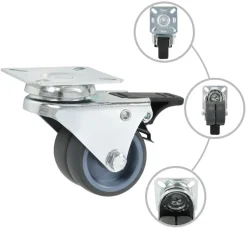 Zwenkwielen dubbel met dubbele remmen 4 st 50 mm>vidaXL Clearance