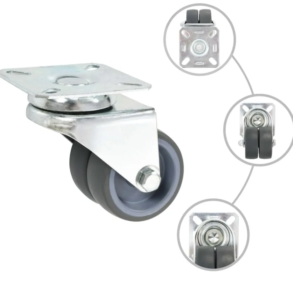 Materiaalbehandeling*vidaXL Zwenkwielen dubbel 4 st 50 mm