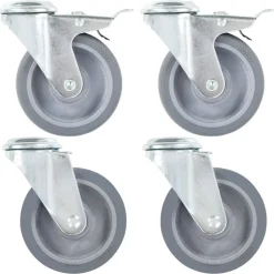 Materiaalbehandeling*vidaXL Zwenkwielen met boutgaten 4 st 100 mm