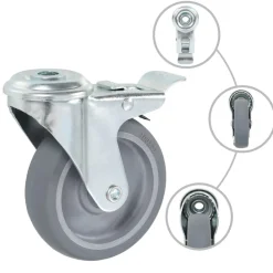 Materiaalbehandeling*vidaXL Zwenkwielen met boutgaten en dubbele remmen 4 st 100 mm