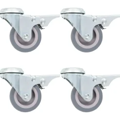 Materiaalbehandeling*vidaXL Zwenkwielen met boutgaten en dubbele remmen 4 st 50 mm