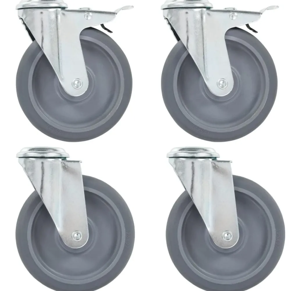 Materiaalbehandeling*vidaXL Zwenkwielen met boutgaten 4 st 125 mm
