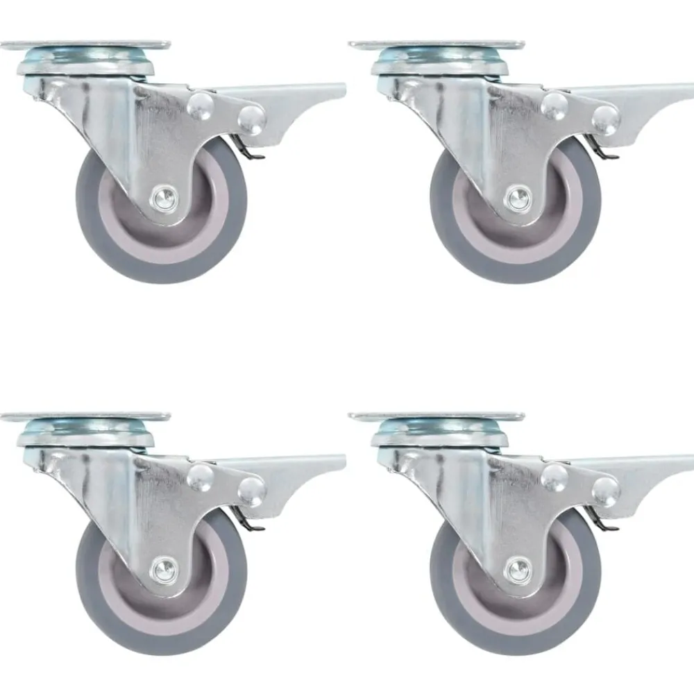 Zwenkwielen met dubbele remmen 4 st 50 mm>vidaXL