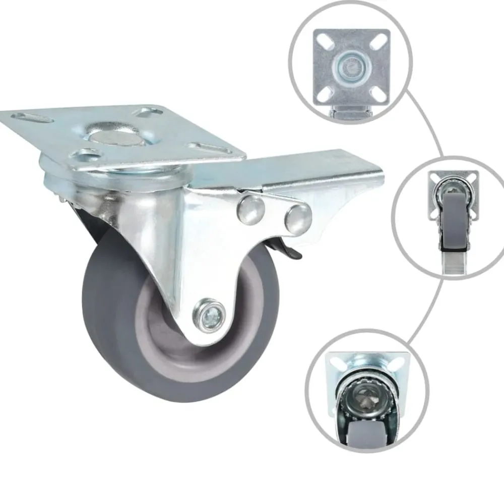 Zwenkwielen met dubbele remmen 4 st 50 mm>vidaXL