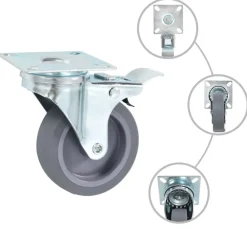 Materiaalbehandeling*vidaXL Zwenkwielen met dubbele remmen 4 st 75 mm