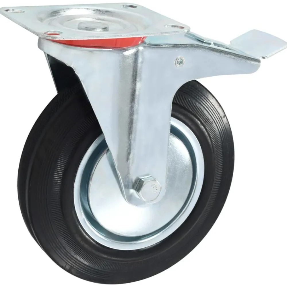 Zwenkwielen met dubbele remmen 4 st 200 mm>vidaXL New