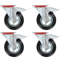 Zwenkwielen met dubbele remmen 4 st 160 mm>vidaXL New