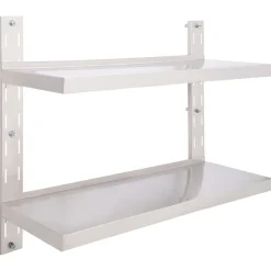 Zwevend schap 2-laags 100x30 cm roestvrij staal>vidaXL Outlet