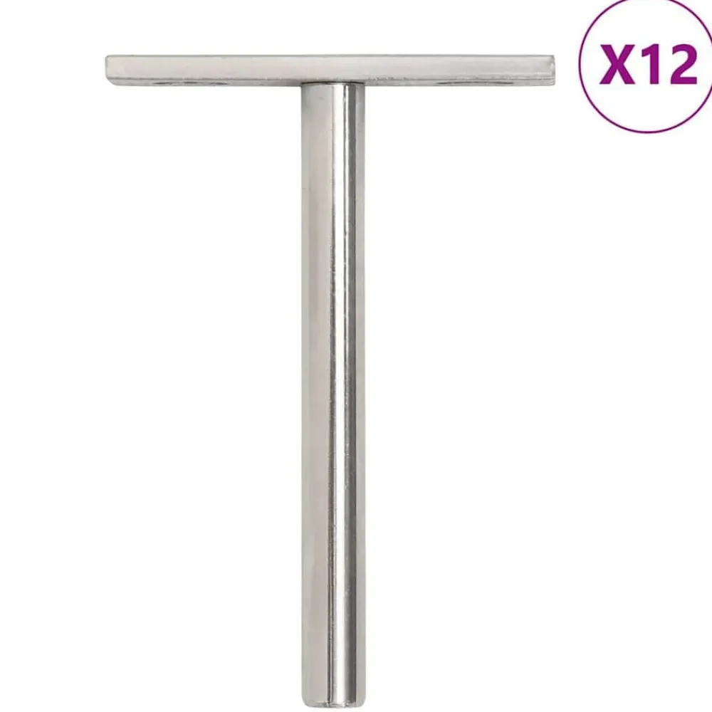 Bouwbeslag*vidaXL Zwevende plankdragers 12st onzichtbaar Ø10x100 mm koolstofstaal