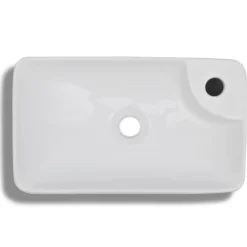 Sanitair & Loodgietersbenodigdheden*vidaXL Wasbak met kraangat, keramiek, Wit